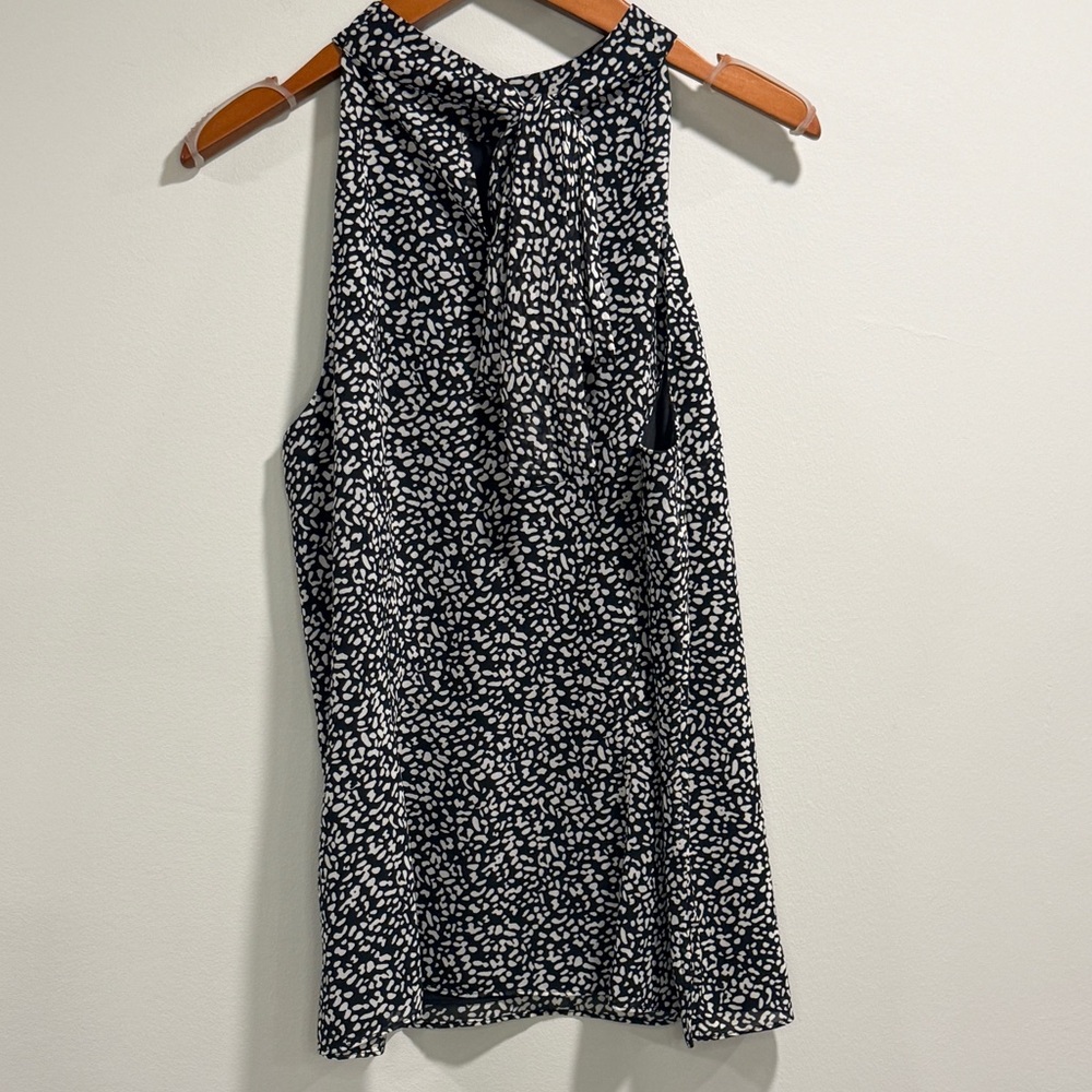 Talbots Women’s Monochrome Patterned High Neck Tank Top Blouse Size 12 - Picture 3 of 13